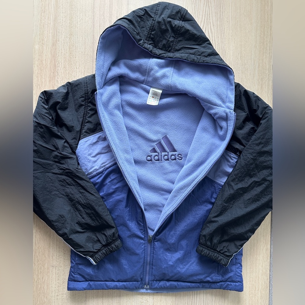 VTG Adidas Winter Puffer Jacket Women’s XL Fleece Lined Hooded Coat - Picture 6 of 7